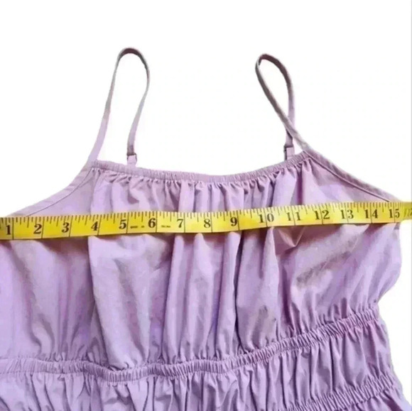 WILD Skye Woven Ruffle Dress  Lilac Purple Cotton Poplin Women's size Medium - Picture 11 of 13